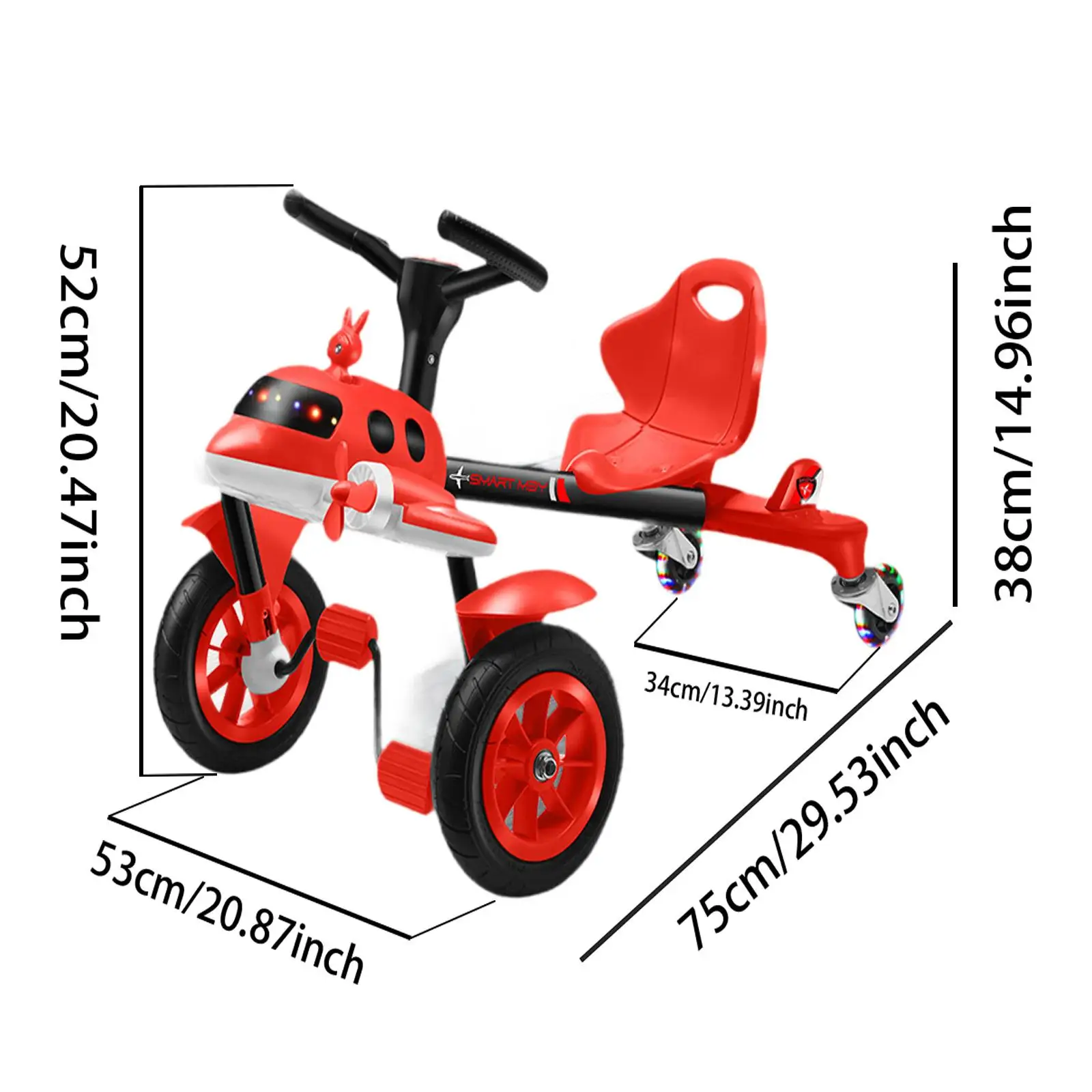 Drifting Go Kart Portable Classic Colorful Lights Adjustable Electric Go Kart Scooter for Kids for Children Kids 8-12 Years Old