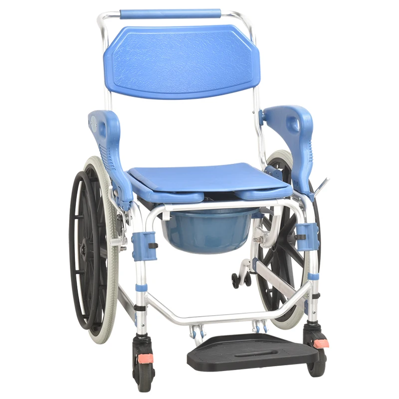 

Electric Lifting Commode Chair for Disabled People Toilet Wheelchair in India Elderly Aluminum Blue 14kg