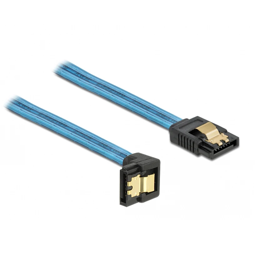 

90 Degree to 180 Degree cable,SATA III 6Gb/s Data Cable w/Latch silver 50cm Transparent green
