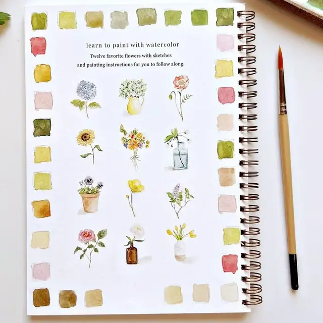 Portable Watercolor Tutorial Paper Book 6