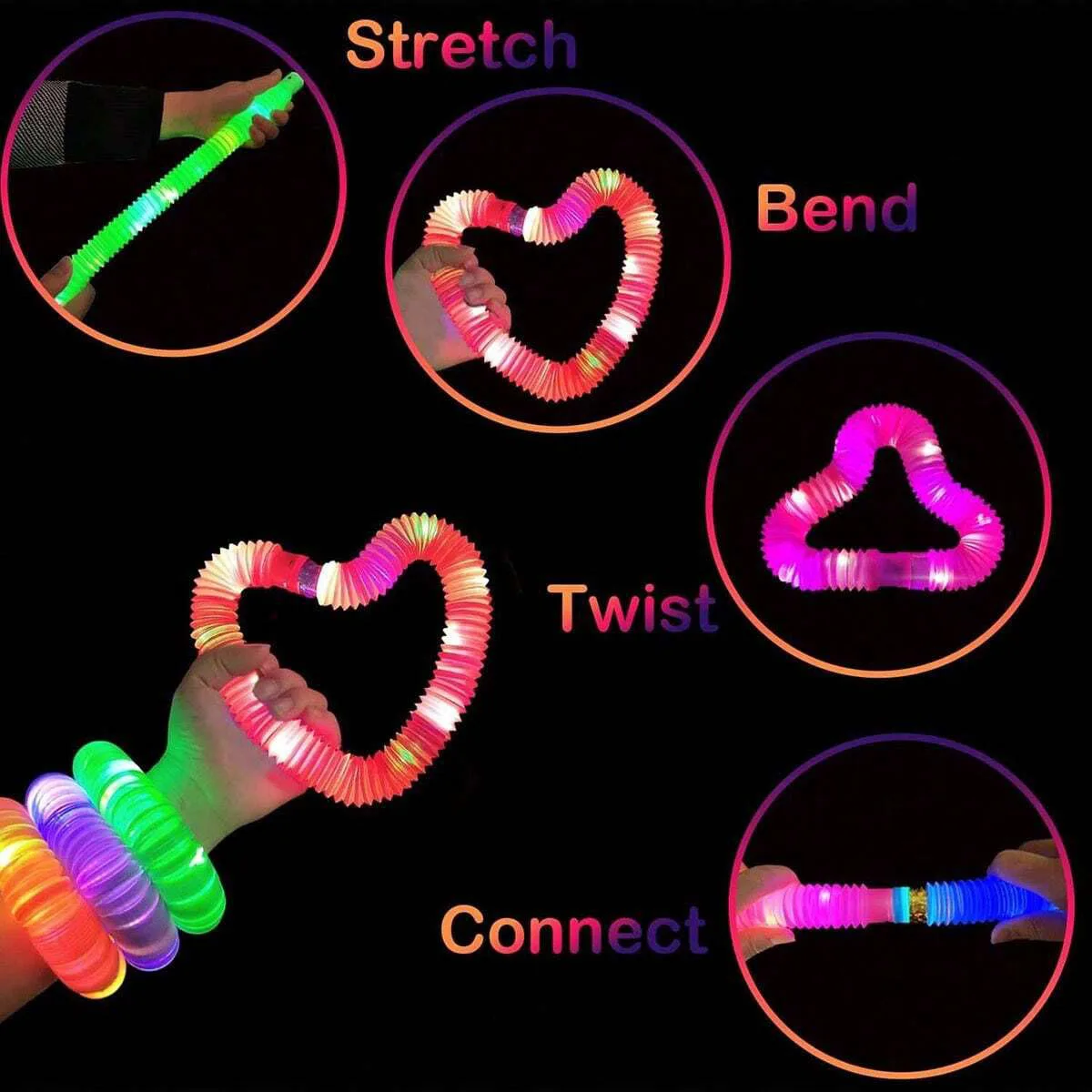 12ks záře hole večírek packs-glow v tmavý zásoby, lehký nahoře záře náhrdelníky příslušenství, neonové večírek dekorace dar pro narozeniny