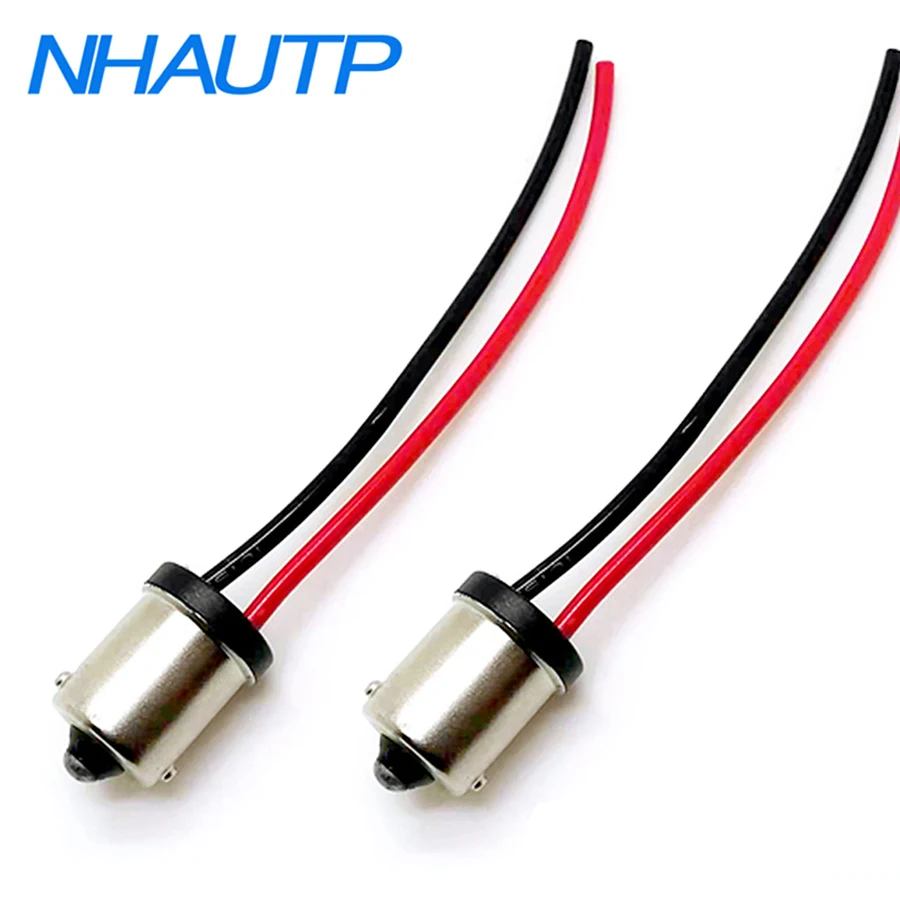 P21W Adapter Socket Connector 2Pcs Male Plug Extended Wire For Car Reversing Lamp socket connector plug adapter