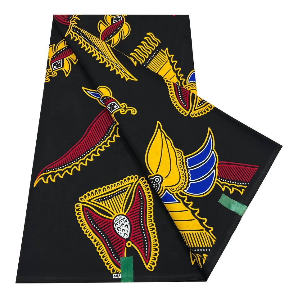 New Designs Ankara Fabric 100% Cotton Tissu Pagne Africaine Pagne Wax Africain Ankara Wax Print Supplier 6 Yards