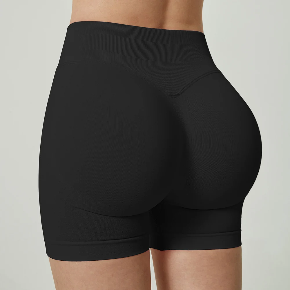 Impact Shorts 4.5" Seamless Scrunch Bum Yoga Short Ribbed High Waist Band Gym Short High Stretch Workout Biker Shorts sports shorts yoga shorts workout shorts seamless shorts