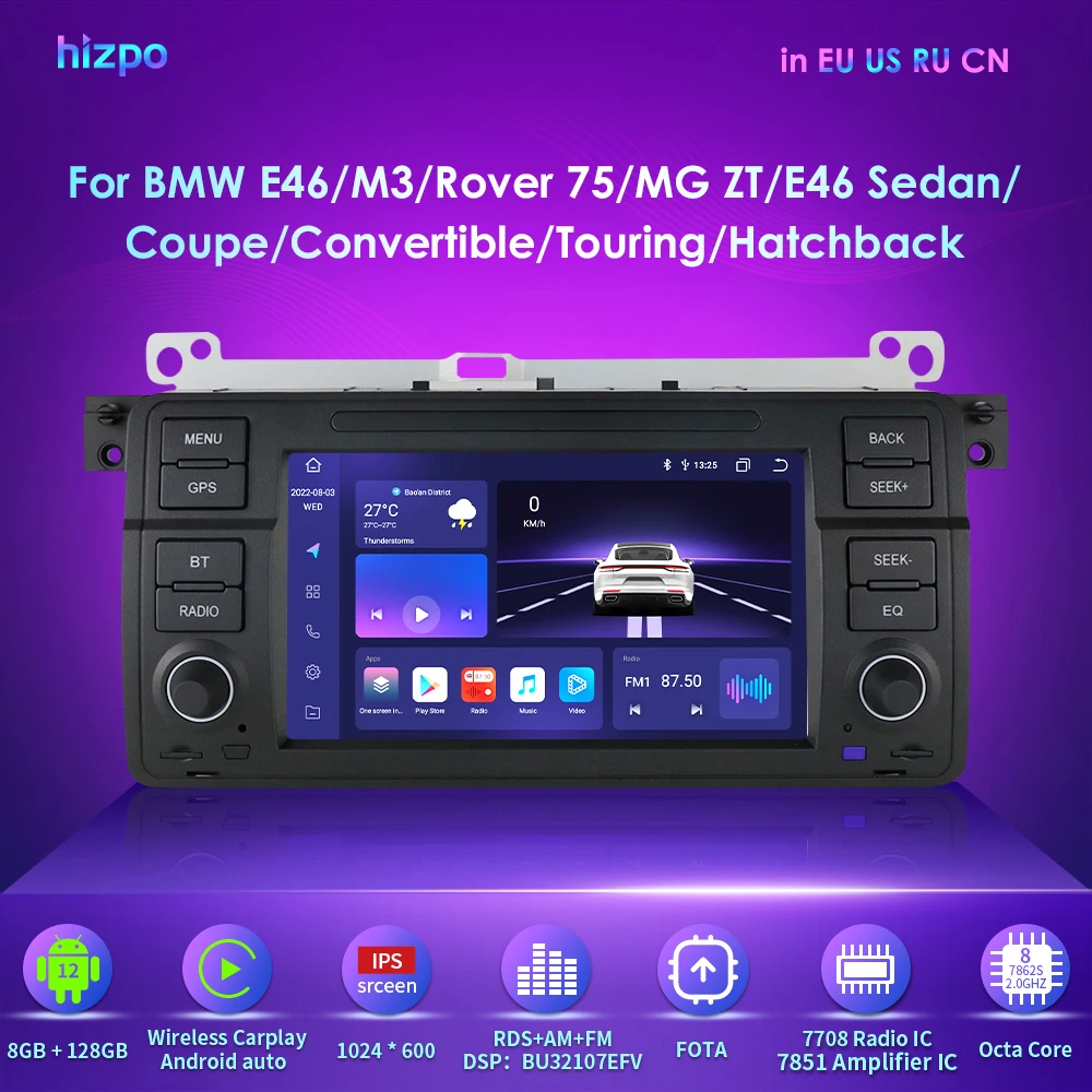Carplay Automotive Car Sistemi Intelligenti Per Bmw E46 Rover 75 Mg Zt 1998-2006 7 "Navi Android Radio Multimedia Player Stereo