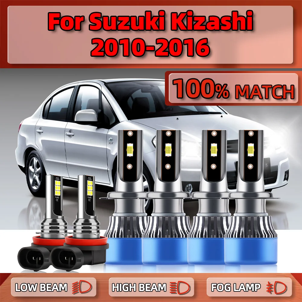 

360W LED Headlight Bulbs With Canbus 60000LM High Low Beam Fog Lights 12V 6000K For Suzuki Kizashi 2010-2012 2013 2014 2015 2016