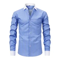 Chemise à col Windsor pour homme, best-seller, manches longues, extensible, sans repassage et anti-plis. Convient pour les occasions décontractées 2