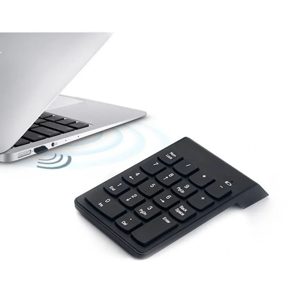 Wireless Numeric Keyboard 2.4GHz Numpad 18 Keys for Accounting Teller Laptop Notebook Tablets