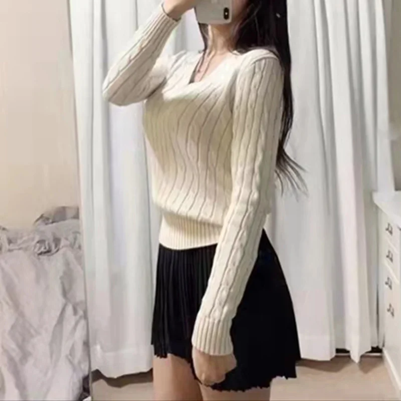 

Women's V-neck Wool Jacket, Long Sleeve Round Neck Cardigan, Tight And Multi-functional, Suitable For Autumn And Winter, Novel