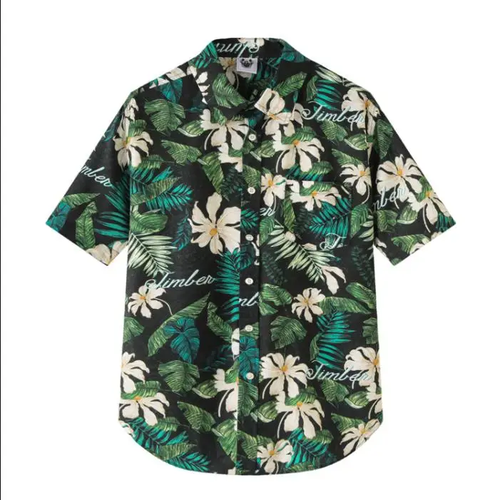 

European and American men's wear summer 2022 new Short sleeve lapel single breasted floral print Fashion shirt
