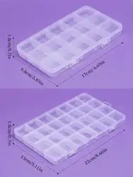 Transparent Plastic Organizer Box for Jewelry and Craft Storage (Mix 15 28 grids)