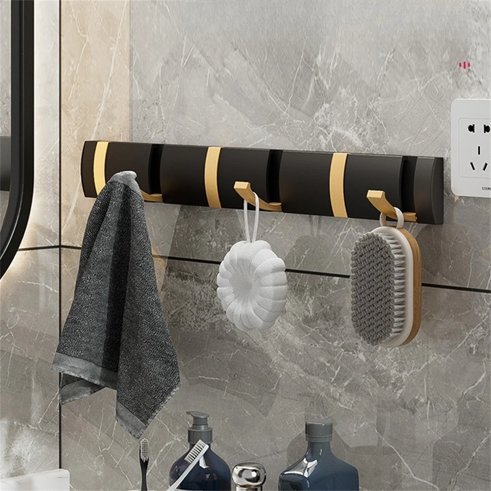 

Folding Wall Hanger Hook Multi-functional Household Hanging Hooks Free Installation Wall Coat Clothes Holder Rack Bathroom Tools