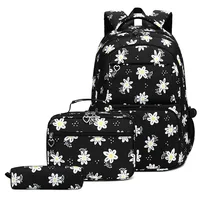 3PCS/Set  Aesthetic Backpack Kid Nylon Colorful Class School Bag for Girls Teenage Youth Backpack Children's School Pencil Cases 1