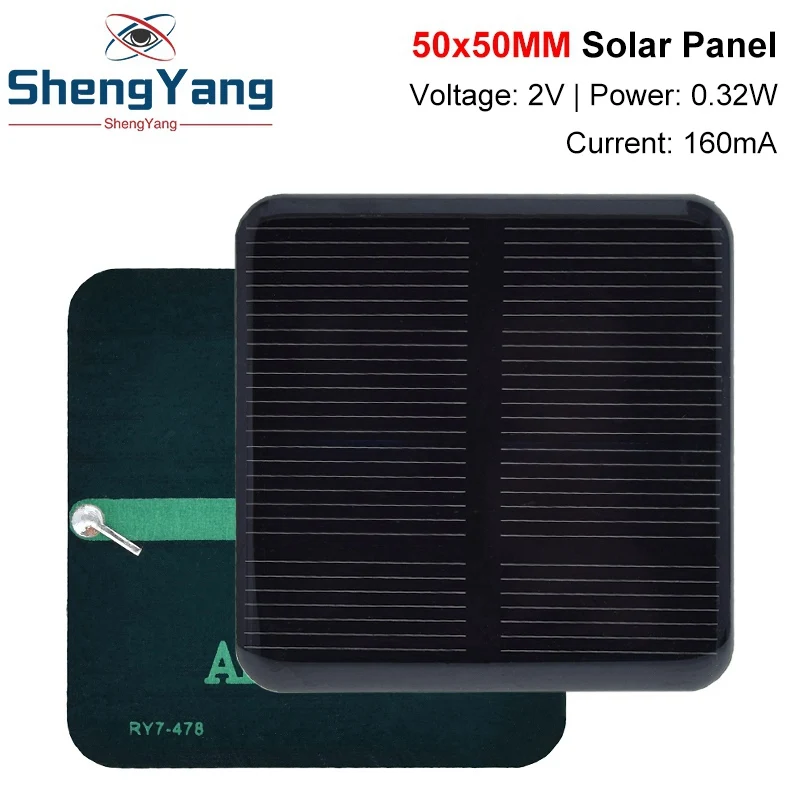1/2/5PCS 2V 160mA 0,32W 50*50MM Solar Panels DIY Für TZT Batterie handy Ladegeräte Monokristalline Silizium Modul Für Camping