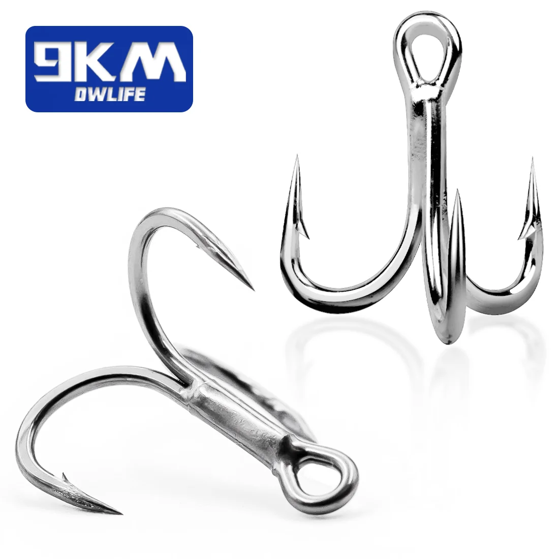 50 Pack Treble Hooks - High Carbon Steel Fishing Hooks Size 2,4,6,8,10 For Freshwater & Saltwater