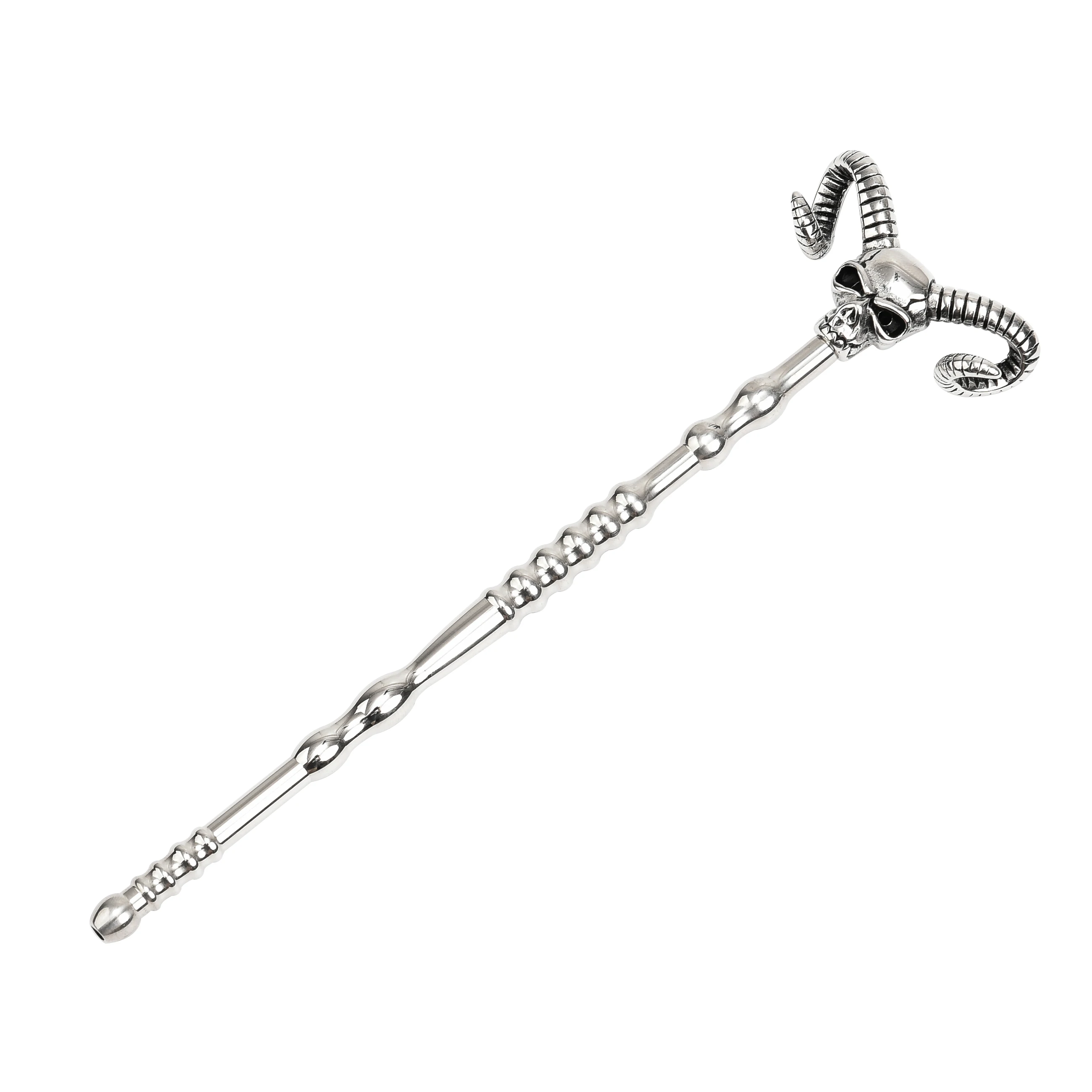 Special design hollow Skull head water flowing metal penis plug stick catheter urethral sound dilators male sex toys sex toys