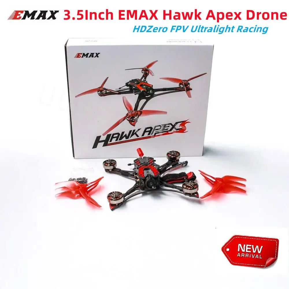 

EMAX Hawk Apex 3.5 Inch HDZero FPV Ultralight Racing Drone 4-6S ECO II 2004 Motor / F722 25A ESC AIO Runcam nano 720P Camera