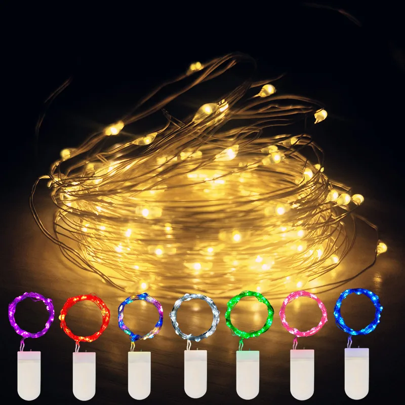 

5PCS Fairy Light for Wedding Xmas Garland Party LED Copper Wire String Light 5M CR2032 Battery Mini Christmas Light Decoration