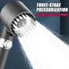 High Pressurized Filter Shower Head 3-mode Adjustable Spray with Massage Brush Rain Faucet Bathroom Accessories 2