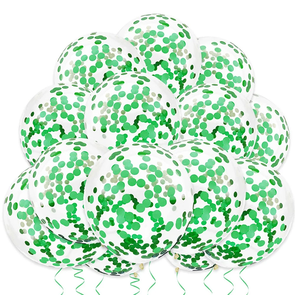 

20 Pcs Clear Latex Balloon Green Confetti Balloons Graduation Engagement Bridal Baby Shower Gender Reveal Birthday Party Decor