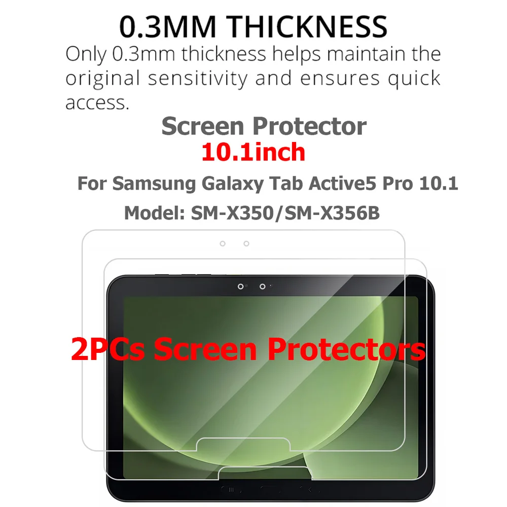Premium Clear Tempered Glass Screen Protector for 10.1-Inch Tablets - 2 Pack