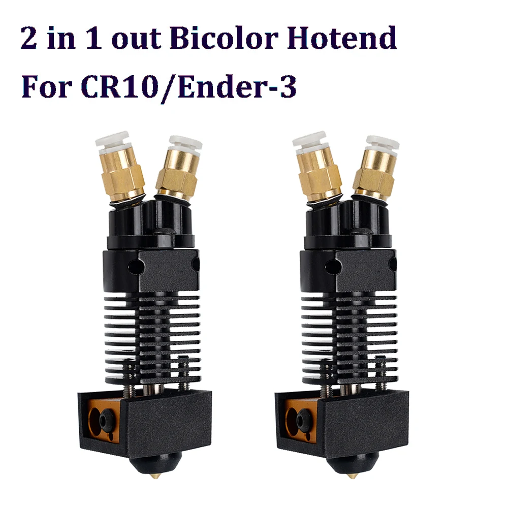 

2 in 1 out Hotend Extrusion Assembled Extruder Bicolor Print Head Mixed Color J-head Hot End 3D Printer Part CR10 Series Ender 3