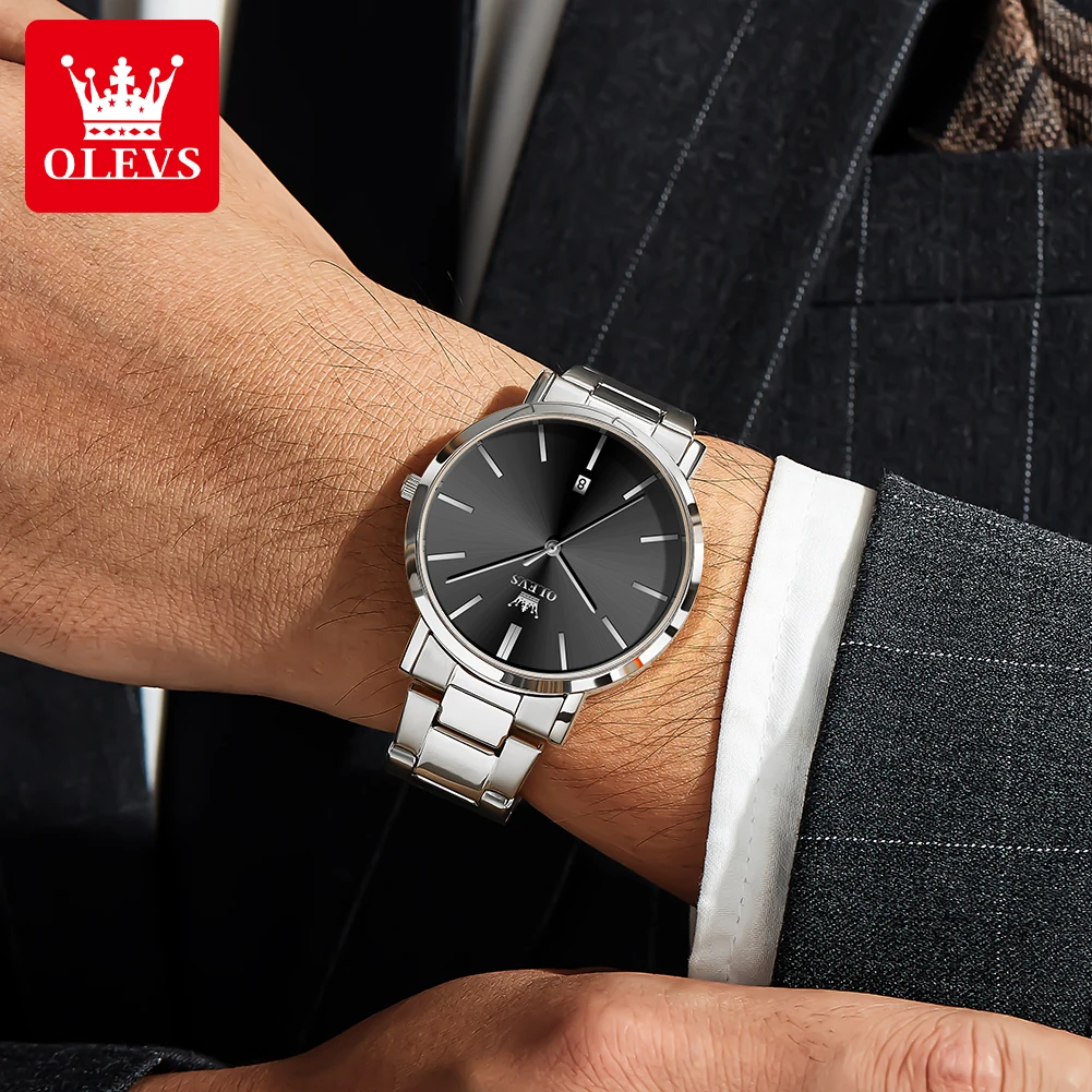 ساعات OLEVS بتصميم حصري للرجال من الفولاذ المقاوم...