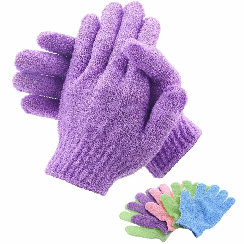 1 Pair Exfoliating Scrub Glove Body Scrub Peeling Bast Wisp Massage Moisturizing SPA Foam Sponge Skincare Washcloth Shower tool body scrub,body scrub glove