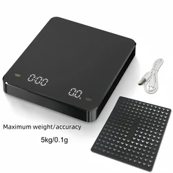 High - Precision LED Coffee Scale with Waterproof Pad and USB Timing (5kg 0.1g)