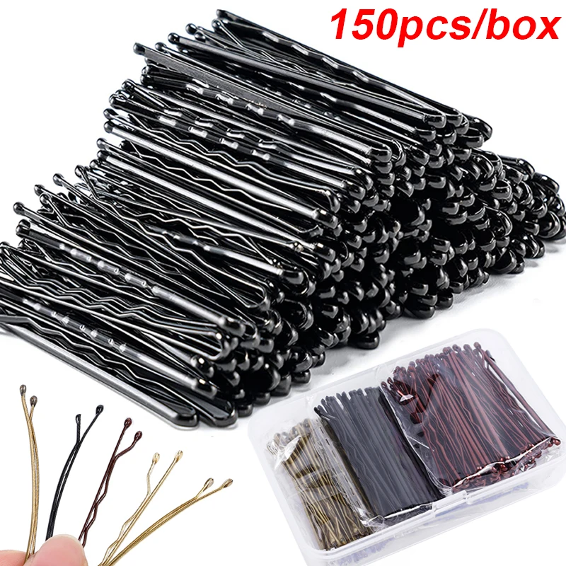 

U Shaped Alloy Hairpins Waved Hair Clips Simple Metal Bobby Pins Barrettes Bridal Hairstyle Tool Hair Pins 4 color