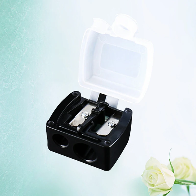 Lipstick Pencil Sharpener Double Holes For Eyebrow Lip Liner Eyeliner Pencil 1 Pcs