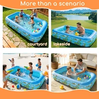 Piscine gonflable, piscine gonflable pour enfants pour l'intérieur ou l'extérieur, baignoire gonflable Ocean World avec fond gonflable souple 4