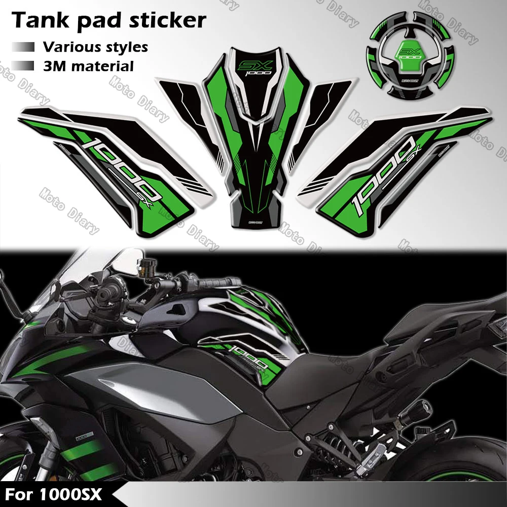 

Наклейка на топливный бак для Kawasaki Z1000SX Z 1000SX Ninja 1000 SX 2017-2024, масляная и газовая крышка, 3D наклейка, защитная водонепроницаемая крышка