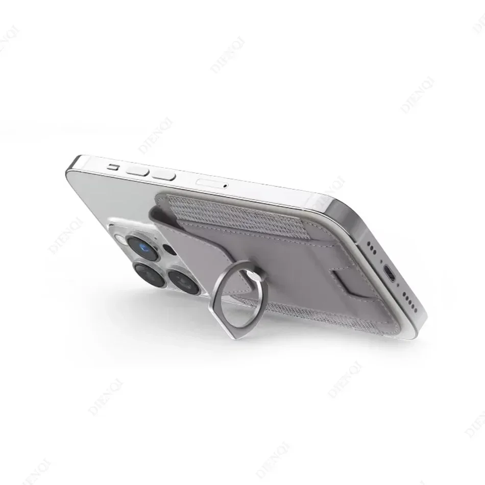 Magsafe Telefonringständer, magnetischer Kartenhalter mit Klappenabdeckung, PU-Handyhülle, schmale Geldbörse, Herren und Damen, für iPhone 12, 13, 14, 15, 16 Pro – Detail 9