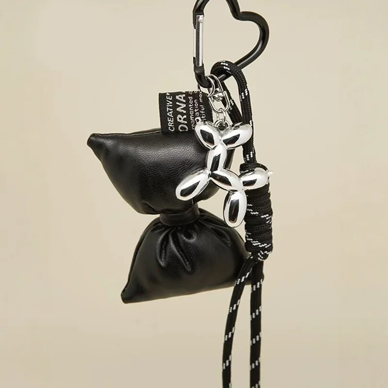 Fashionable Heart Leather Rope Keychain Cherry Bow Y2K Bag Pendant Ornaments Mobile Phone Lanyard Gifts Bag Accessories