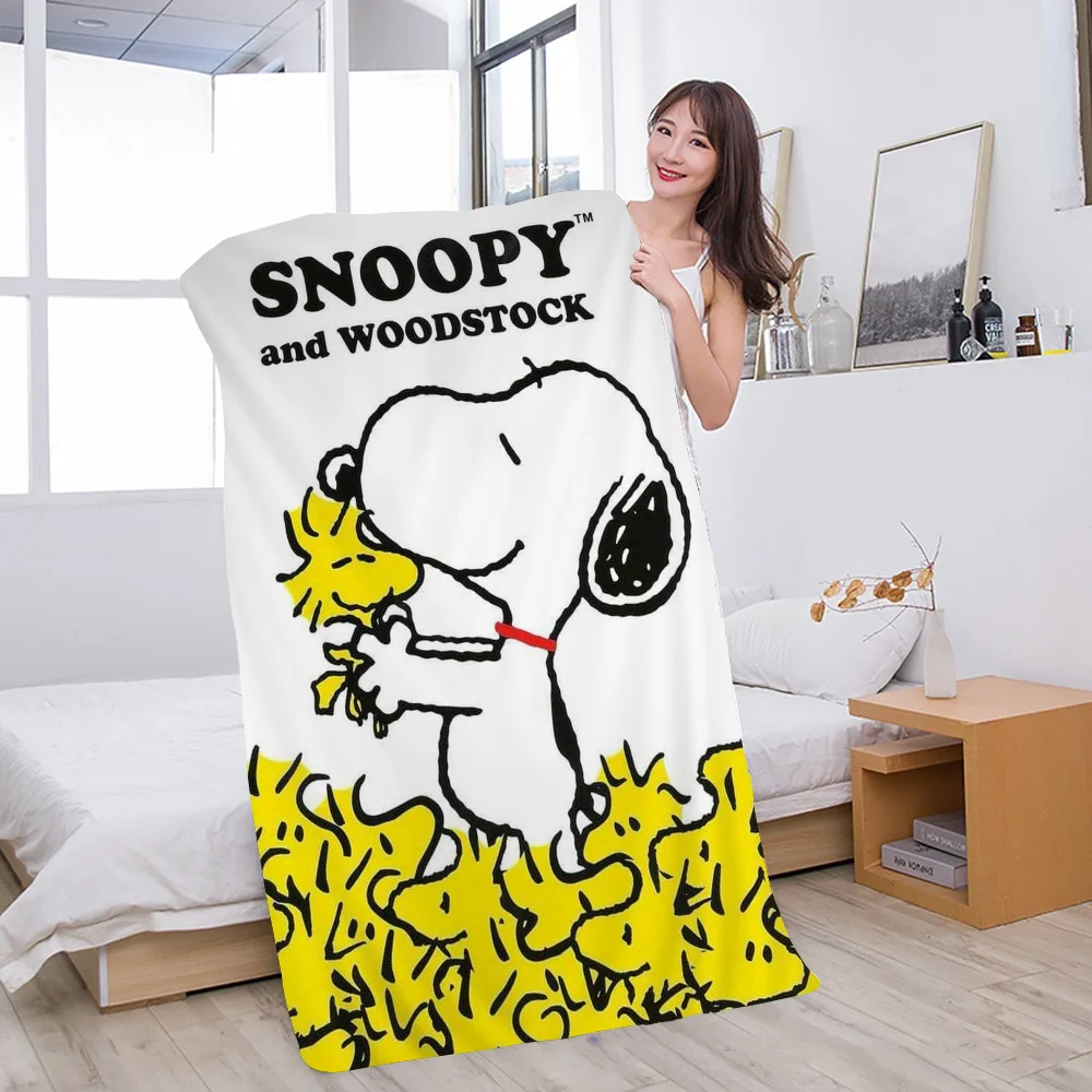Kawaii Cartoon S-Snoopy Microfiber Blanket Quick Drying Beach Towels Oversized Printing Super Absorbent Pool Towel Blanket 2