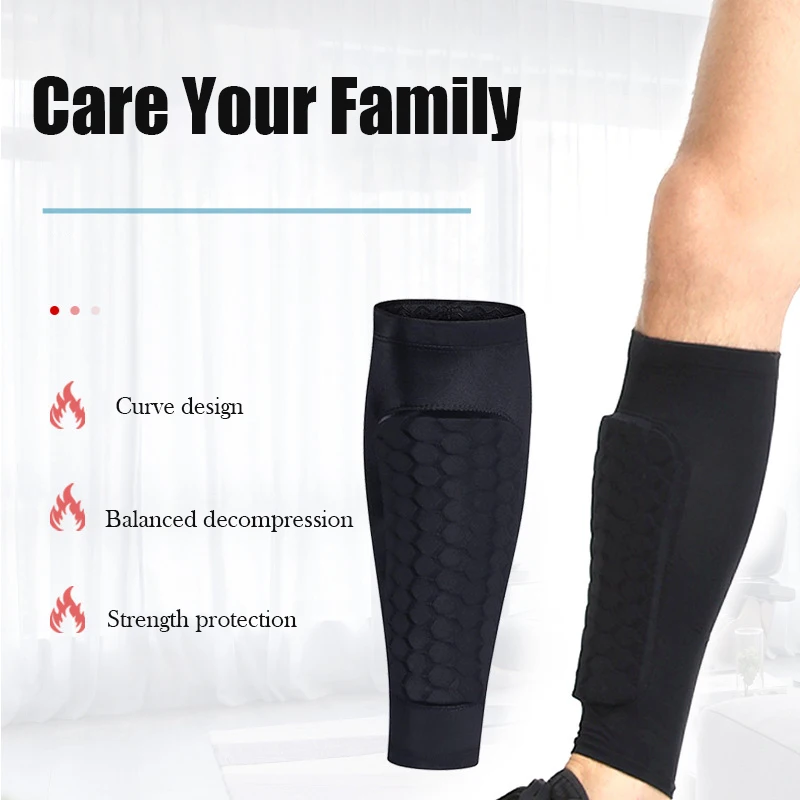 Soccer Shin Guards (XS-2XL)1 Pair Teen Kids Football Shin Guard Soccer Anti-collision Compression Basketball Leg Warmers Gym Leg Calf Sleeves Socks