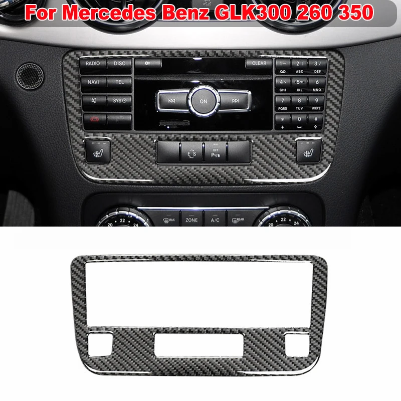 

Car Interior Center Control CD Radio Panel Decoration Sticker For Mercedes Benz GLK300 260 350 2008-2015 Real Carbon Fiber