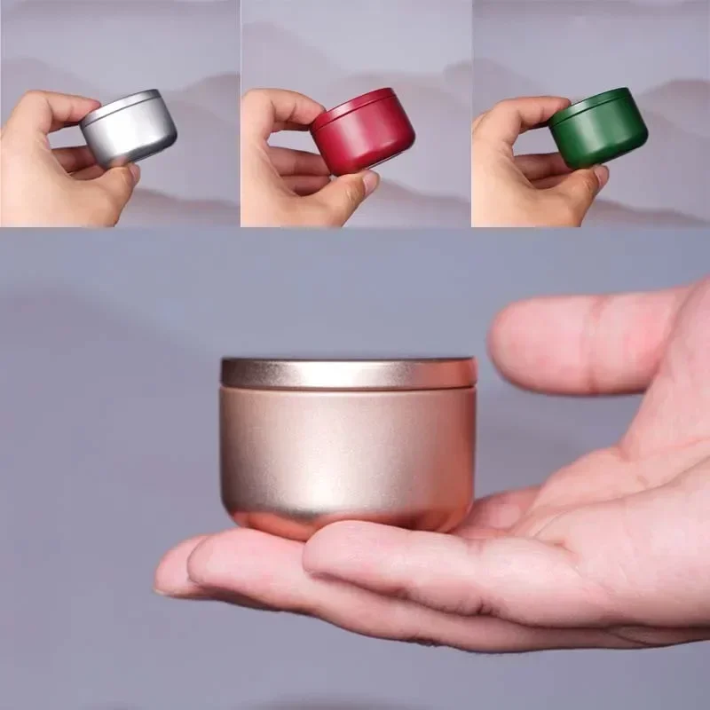 1Pc 30ml Mini Tin Box Metal Small Storage Empty Pot Tea Box Containers Candle Cans Candy Mini Round Cans Portable Packaging tea tin box