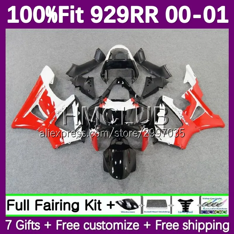 OEM Fairings For HONDA CBR 900 929 RR CC 929RR CBR929RR 2000 2001 red