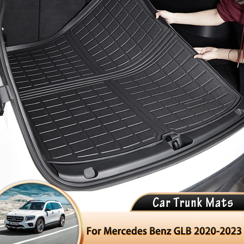 

Коврик для багажника Mercedes Benz GLB EQB 180 X247 2020 ~ 2023 из ТПЭ, водонепроницаемый защитный коврик для багажника, аксессуары для коврика