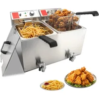 1700W 120V 26L Large Capacity Stainless Steel Countertop Kitchen Frying Machine with Basket & Lid 2
