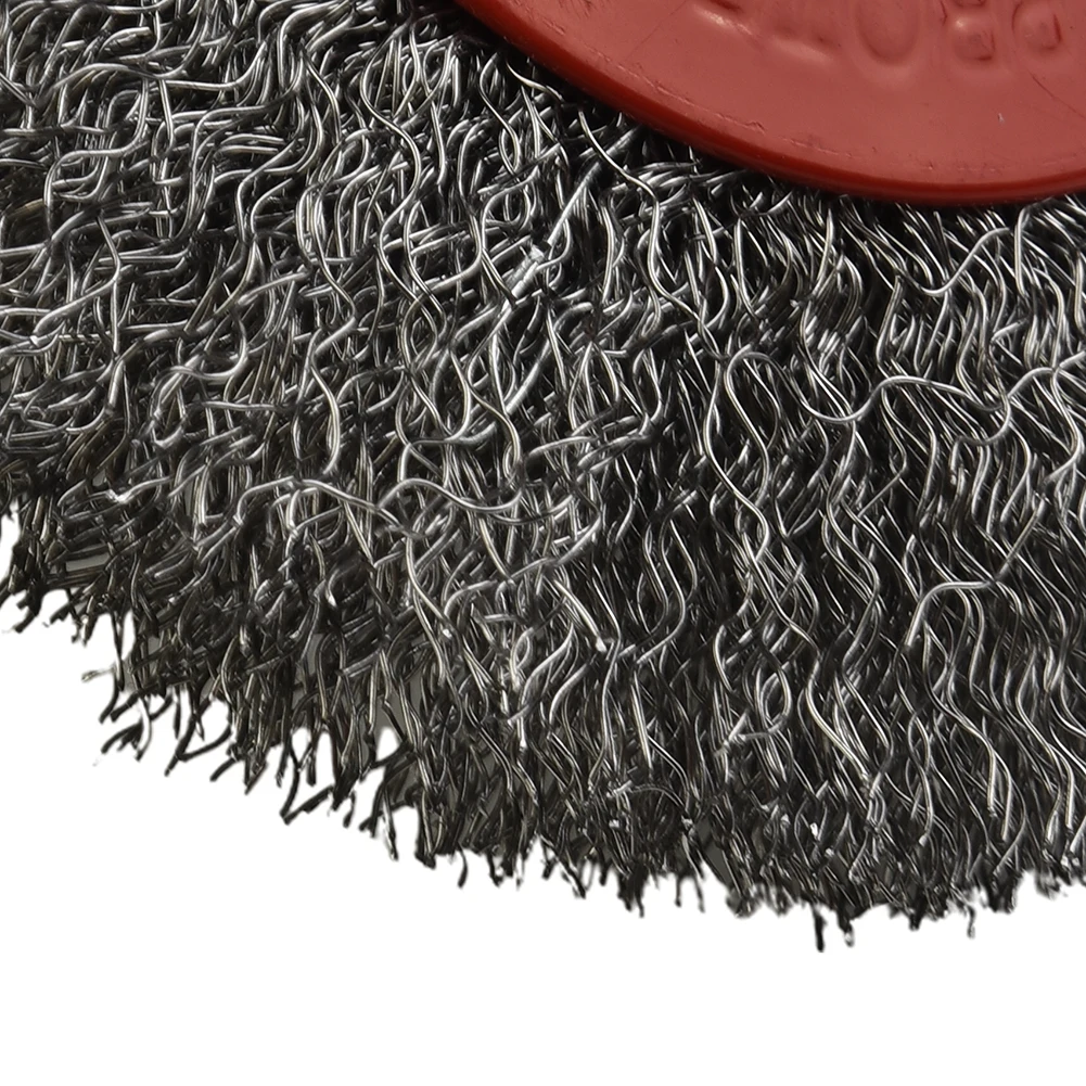 

High Tensile Crimped Steel Wire Brush, Rotary Stainless Steel Wire Brush, 100mm M14 Thread, Angle Grinder Accessory