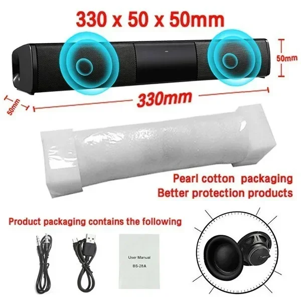 רמקול אלחוטי חזק בלוטות' לקולנוע ביתי מחשב טלוויזיה תיבת קול לרכב סאונדבר בס כבד סאבוופר רדיו קואסה דה סום