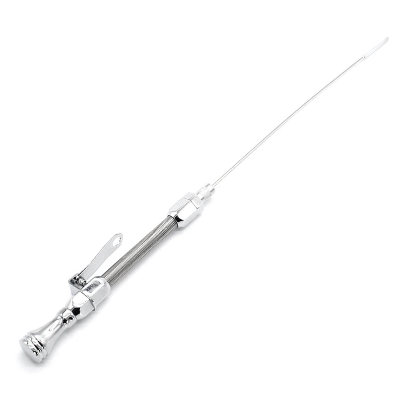 Stainless Braided Firewall Flexible Dipstick Engine Oil Dipstick For Pre-79 Early SBC Chevy 265 283 327 350