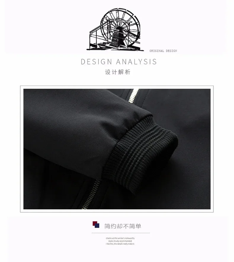 Description Picture 5 of itemmens jackets Military coats Brand Mens Jackets Plus Size Sportswear Bomber Jacket Baseball Jackets Men's casual Autumn Slim Fit