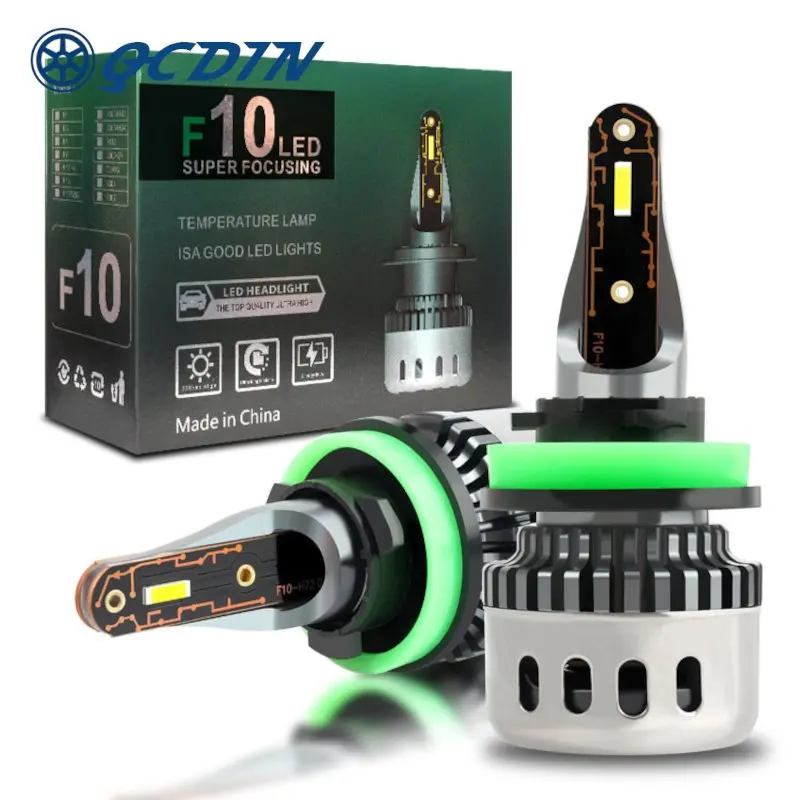 

QCDIN 2pcs LED Headlight Bulb H7 H1 H3 H4 H11 9005 9006 9012 6500K White 9V-24V 56W Canbus Auto Headlamp Fog Light Bulbs