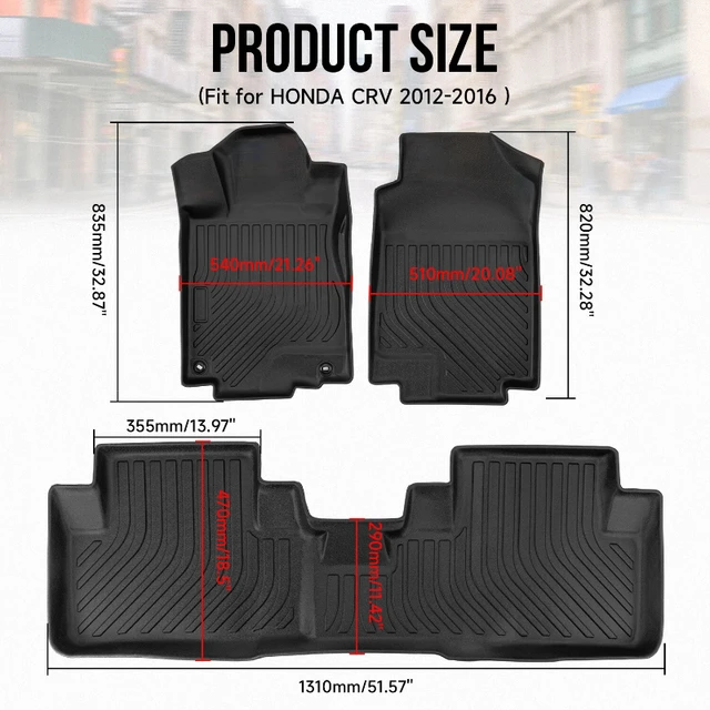 4PCS TPE All-Weather Floor Mats for CR-V 2