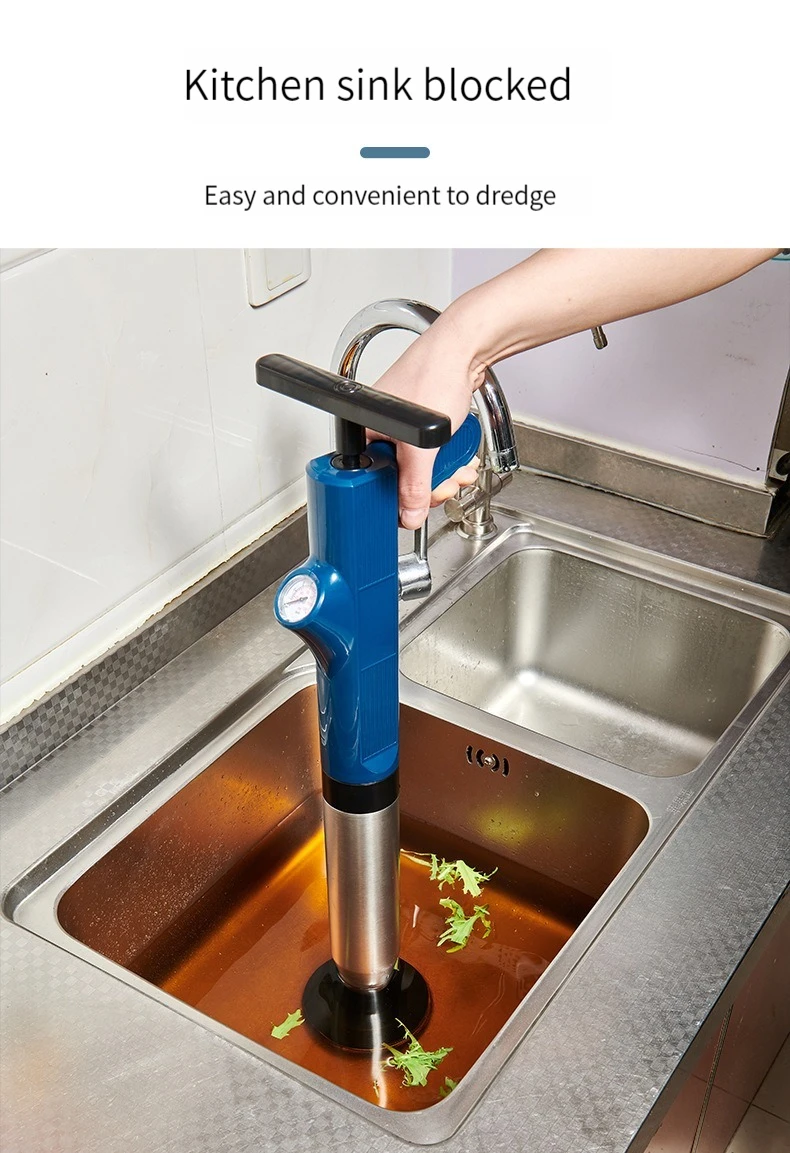 💨High Pressure Air Drain Blaster – Manual Plunger Tool for Toilets & Drains🚽