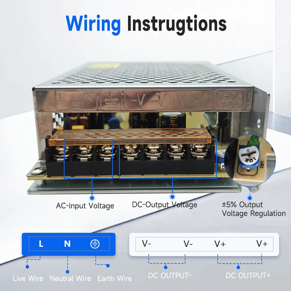 Description Picture 6 of itemAC110V 220V to Power Supply DC 12V 36V 48V 200W Light Transformer for Driver LED Light  Strip CCTV and 3D Print
